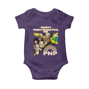 Jamaica People's National Party PNP Supporter Baby Onesie Patriotic Political Leaders Tribute Jamaican Flag TS02 Purple Print Your Wear