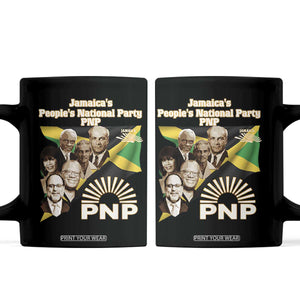 Jamaica People's National Party PNP Supporter Coffee Mug Patriotic Political Leaders Tribute Jamaican Flag TS02 Black Print Your Wear