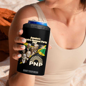 Jamaica People's National Party PNP Supporter 4 in 1 Can Cooler Tumbler Patriotic Political Leaders Tribute Jamaican Flag TS02 Print Your Wear