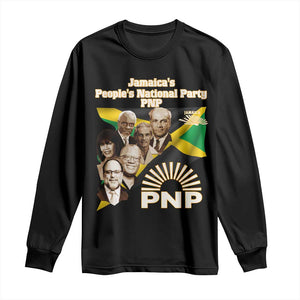 Jamaica People's National Party PNP Supporter Long Sleeve Shirt Patriotic Political Leaders Tribute Jamaican Flag TS02 Black Print Your Wear