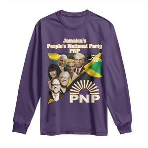 Jamaica People's National Party PNP Supporter Long Sleeve Shirt Patriotic Political Leaders Tribute Jamaican Flag TS02 Purple Print Your Wear