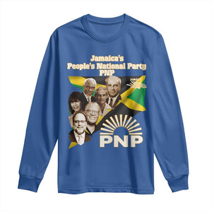Jamaica People's National Party PNP Supporter Long Sleeve Shirt Patriotic Political Leaders Tribute Jamaican Flag TS02 Royal Blue Print Your Wear