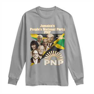 Jamaica People's National Party PNP Supporter Long Sleeve Shirt Patriotic Political Leaders Tribute Jamaican Flag TS02 Sport Gray Print Your Wear