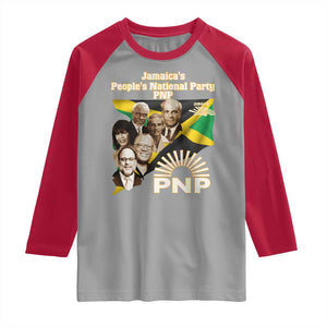 Jamaica People's National Party PNP Supporter Raglan Shirt Patriotic Political Leaders Tribute Jamaican Flag TS02 Sport Gray Red Print Your Wear