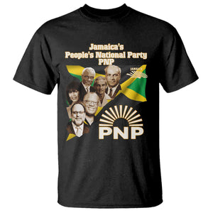 Jamaica People's National Party PNP Supporter T Shirt Patriotic Political Leaders Tribute Jamaican Flag TS02 Black Print Your Wear