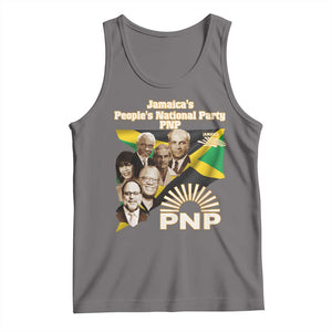 Jamaica People's National Party PNP Supporter Tank Top Patriotic Political Leaders Tribute Jamaican Flag TS02 Deep Heather Print Your Wear