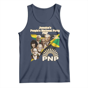Jamaica People's National Party PNP Supporter Tank Top Patriotic Political Leaders Tribute Jamaican Flag TS02 Navy Print Your Wear