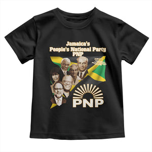 Jamaica People's National Party PNP Supporter Toddler T Shirt Patriotic Political Leaders Tribute Jamaican Flag TS02 Black Print Your Wear
