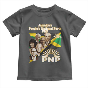 Jamaica People's National Party PNP Supporter Toddler T Shirt Patriotic Political Leaders Tribute Jamaican Flag TS02 Dark Heather Print Your Wear