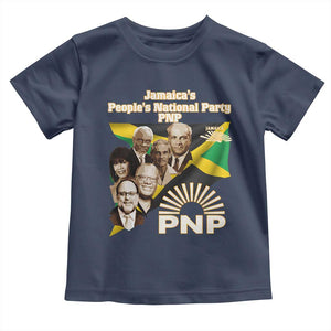 Jamaica People's National Party PNP Supporter Toddler T Shirt Patriotic Political Leaders Tribute Jamaican Flag TS02 Navy Print Your Wear