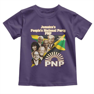 Jamaica People's National Party PNP Supporter Toddler T Shirt Patriotic Political Leaders Tribute Jamaican Flag TS02 Purple Print Your Wear