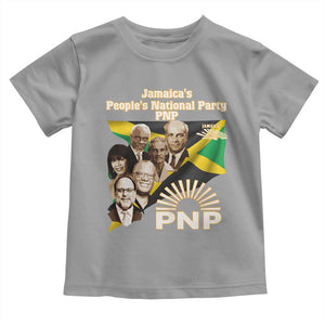 Jamaica People's National Party PNP Supporter Toddler T Shirt Patriotic Political Leaders Tribute Jamaican Flag TS02 Sport Gray Print Your Wear