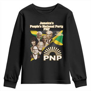 Jamaica People's National Party PNP Supporter Youth Sweatshirt Patriotic Political Leaders Tribute Jamaican Flag TS02 Black Print Your Wear