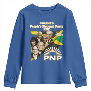Jamaica People's National Party PNP Supporter Youth Sweatshirt Patriotic Political Leaders Tribute Jamaican Flag TS02 Royal Blue Print Your Wear