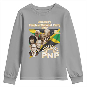 Jamaica People's National Party PNP Supporter Youth Sweatshirt Patriotic Political Leaders Tribute Jamaican Flag TS02 Sport Gray Print Your Wear