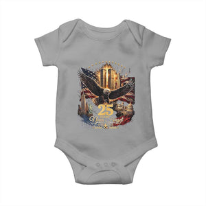 Patriotic American Eagle 9 11 Memorial 25th Anniversary Baby Onesie 25 Years 2021 2026 Never Forget