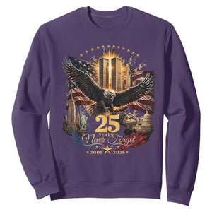 Patriotic American Eagle 9 11 Memorial 25th Anniversary Sweatshirt 25 Years 2021 2026 Never Forget