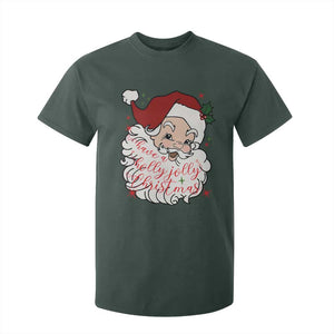 Vintage Christmas Santa Claus Face Xmas Funny Old Fashioned T Shirt For Kid TS02 Dark Forest Green Print Your Wear