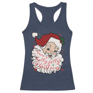 Vintage Christmas Santa Claus Face Xmas Funny Old Fashioned Racerback Tank Top TS02 Navy Print Your Wear