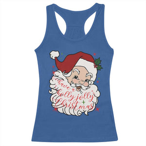 Vintage Christmas Santa Claus Face Xmas Funny Old Fashioned Racerback Tank Top TS02 Royal Blue Print Your Wear