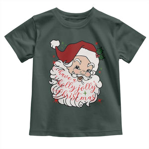 Vintage Christmas Santa Claus Face Xmas Funny Old Fashioned Toddler T Shirt TS02 Dark Forest Green Print Your Wear