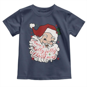Vintage Christmas Santa Claus Face Xmas Funny Old Fashioned Toddler T Shirt TS02 Navy Print Your Wear