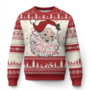 Vintage Christmas Santa Claus Face Xmas Funny Old Fashioned Ugly Christmas Sweater TS02 Red Print Your Wear