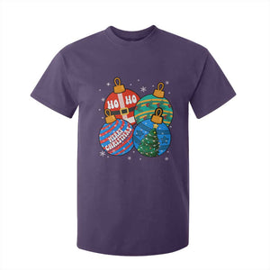 Retro Groovy Merry Christmas Ornament Ho Ho Ho T Shirt For Kid TS02 Purple Print Your Wear