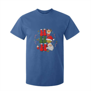 Retro Groovy Christmas Ho Ho Ho Reindeer Disco Ball Santa Xmas T Shirt For Kid TS02 Royal Blue Print Your Wear