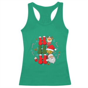 Retro Groovy Christmas Ho Ho Ho Reindeer Disco Ball Santa Xmas Racerback Tank Top TS02 Irish Green Print Your Wear