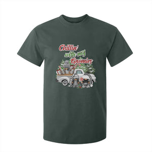 Gnome Christmas T Shirt For Kid Chillin With My Gnomies Xmas Truck TS02 Dark Forest Green Print Your Wear