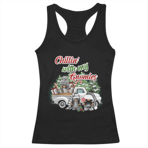 Gnome Christmas Racerback Tank Top Chillin With My Gnomies Xmas Truck TS02 Black Print Your Wear