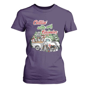Gnome Christmas T Shirt For Women Chillin With My Gnomies Xmas Truck TS02 Purple Print Your Wear
