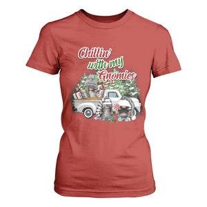 Gnome Christmas T Shirt For Women Chillin With My Gnomies Xmas Truck TS02 Red Print Your Wear