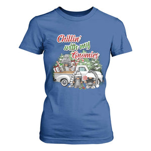 Gnome Christmas T Shirt For Women Chillin With My Gnomies Xmas Truck TS02 Royal Blue Print Your Wear