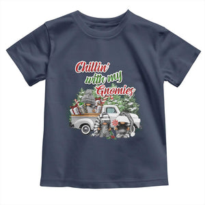 Gnome Christmas Toddler T Shirt Chillin With My Gnomies Xmas Truck TS02 Navy Print Your Wear