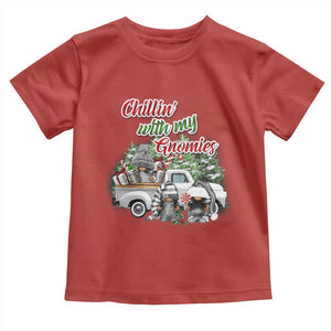 Gnome Christmas Toddler T Shirt Chillin With My Gnomies Xmas Truck TS02 Red Print Your Wear