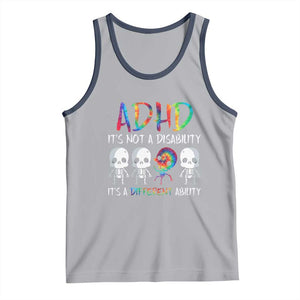 ADHD Awareness Tank Top It's Not A Disability It's A Different Ability TS02 Athletic Heather Navy Print Your Wear