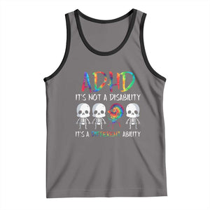 ADHD Awareness Tank Top It's Not A Disability It's A Different Ability TS02 Deep Heather Black Print Your Wear