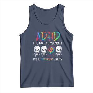 ADHD Awareness Tank Top It's Not A Disability It's A Different Ability TS02 Navy Print Your Wear