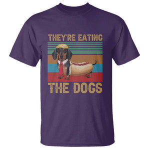 Funny Hot Dog Lover T Shirt They're Eating The Dogs Dachshund TS02 Purple Print Your Wear