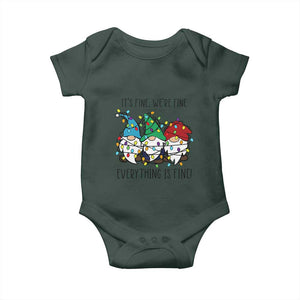 Christmas Gnomies Baby Onesie It's Fine I'm Fine Everything Is Fine TS02 Print Your Wear