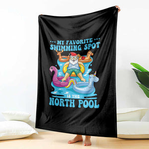 Christmas In July Relaxing Santa Throw Blanket My Favorite Swimming Spot Is The North Pole TS02 Print Your Wear