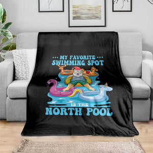 Christmas In July Relaxing Santa Throw Blanket My Favorite Swimming Spot Is The North Pole TS02 Print Your Wear