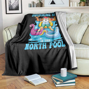 Christmas In July Relaxing Santa Throw Blanket My Favorite Swimming Spot Is The North Pole TS02 Print Your Wear