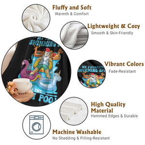 Christmas In July Relaxing Santa Throw Blanket My Favorite Swimming Spot Is The North Pole TS02 Print Your Wear