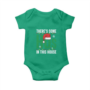 Christmas Santa Ho Ho Ho Baby Onesie There's Some Hos In This House TS02 Irish Green Print Your Wear