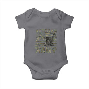 American Veteran Baby Onesie Of The US Army Camouflage Flag TS02 Charcoal Print Your Wear