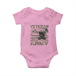 American Veteran Baby Onesie Of The US Army Camouflage Flag TS02 Light Pink Print Your Wear
