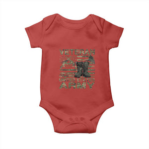 American Veteran Baby Onesie Of The US Army Camouflage Flag TS02 Red Print Your Wear